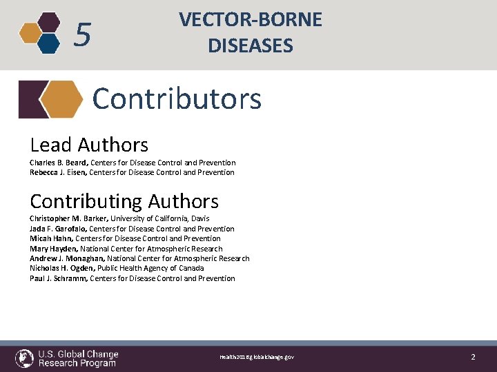 5 VECTOR-BORNE DISEASES Contributors Lead Authors Charles B. Beard, Centers for Disease Control and