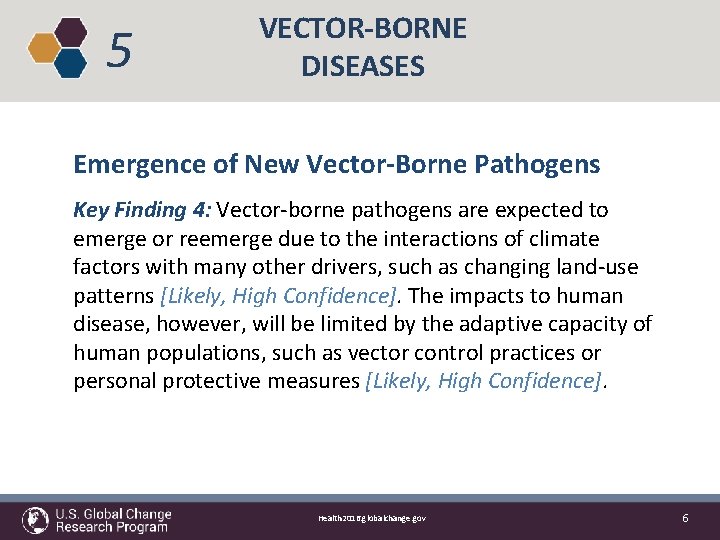 5 VECTOR-BORNE DISEASES Emergence of New Vector-Borne Pathogens Key Finding 4: Vector-borne pathogens are