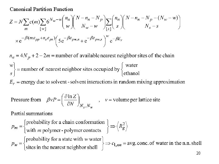 Canonical Partition Function 20 