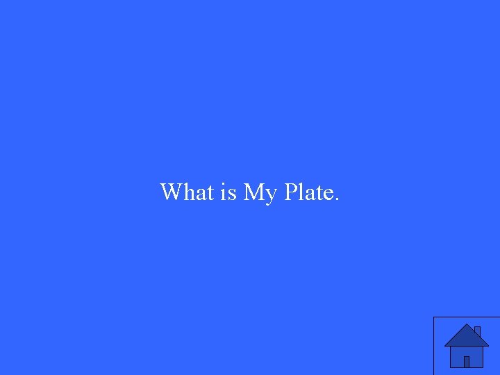 What is My Plate. 