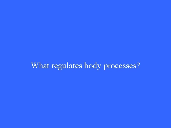 What regulates body processes? 