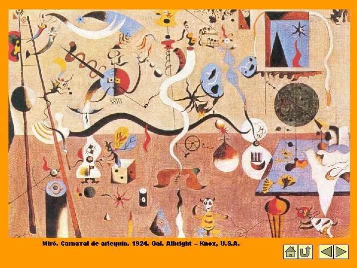 Miró. Carnaval de arlequín. 1924. Gal. Albright – Knox, U. S. A. Miró. Carnaval de arlequín. 1924. Gal. Albright – Knox, U. S. A.
