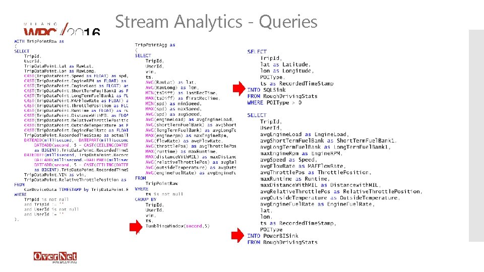 Stream Analytics - Queries Stream Analytics - Queries