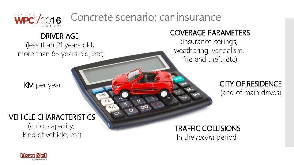 Concrete scenario: car insurance DRIVER AGE (less than 21 years old, more than 65 Concrete scenario: car insurance DRIVER AGE (less than 21 years old, more than 65