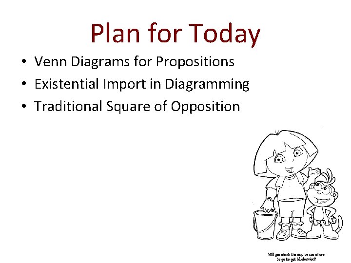 Plan for Today • Venn Diagrams for Propositions • Existential Import in Diagramming •
