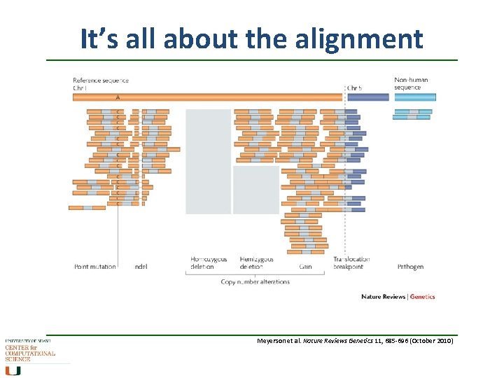 It’s all about the alignment Meyerson et al. Nature Reviews Genetics 11, 685 -696