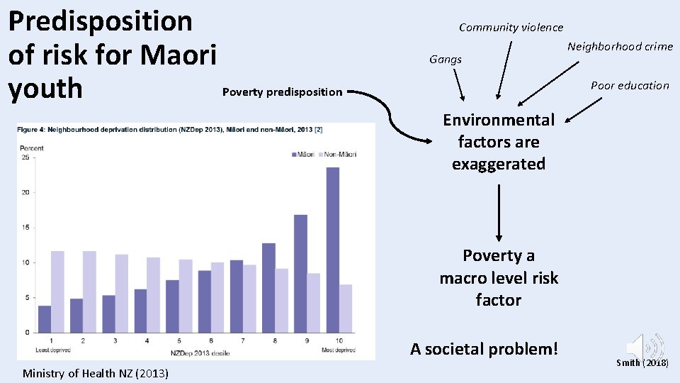 Predisposition of risk for Maori Poverty predisposition youth Community violence Gangs Neighborhood crime Poor