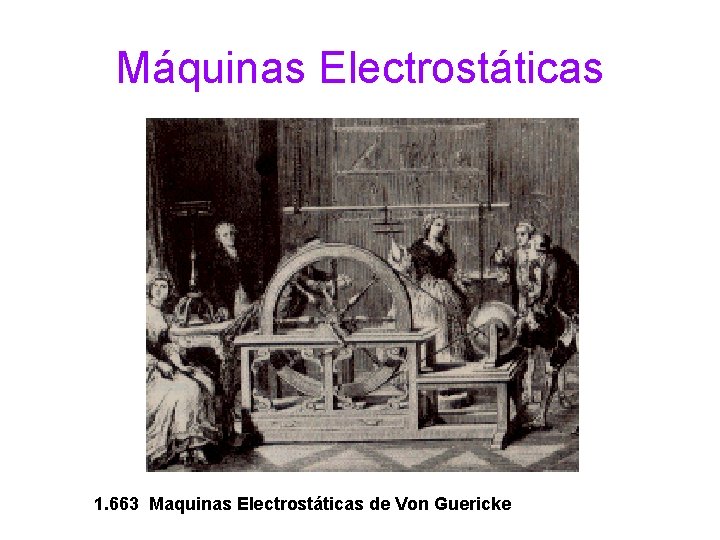 Máquinas Electrostáticas 1. 663 Maquinas Electrostáticas de Von Guericke 