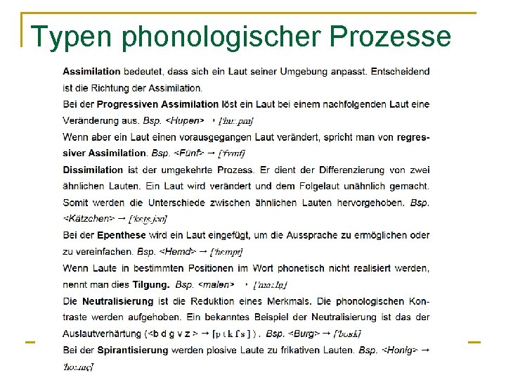 Typen phonologischer Prozesse 