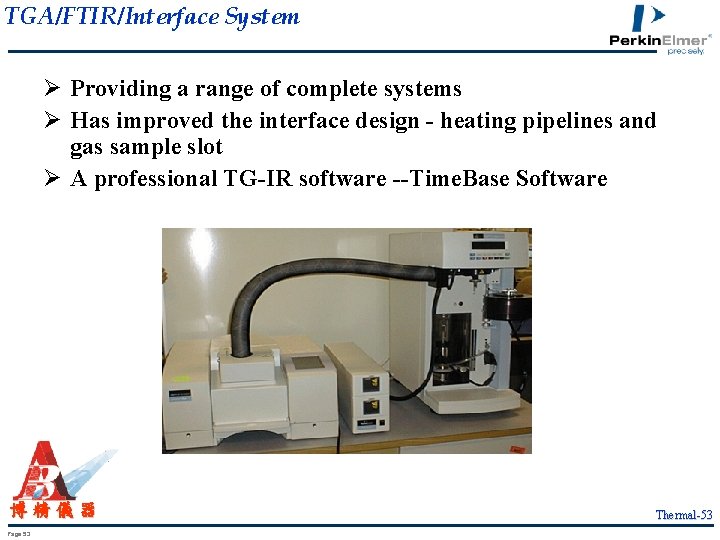TGA/FTIR/Interface System Ø Providing a range of complete systems Ø Has improved the interface