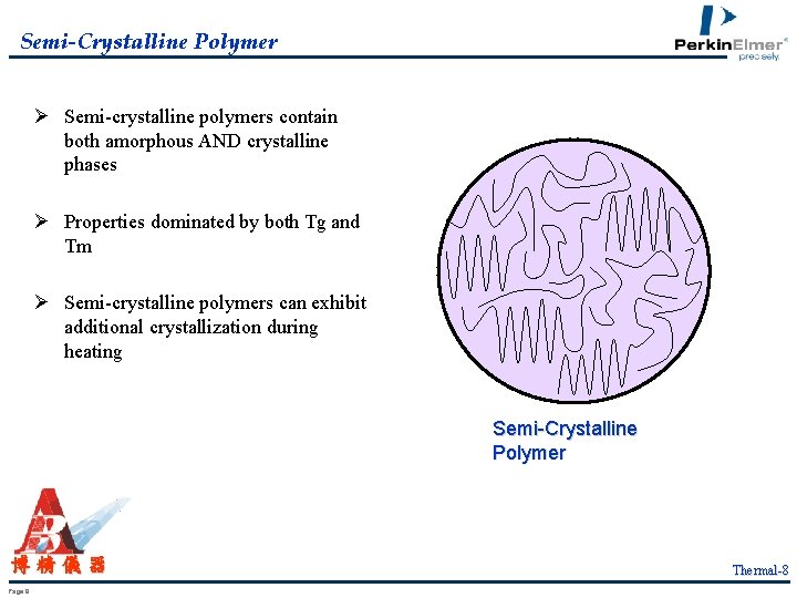 Semi-Crystalline Polymer Ø Semi-crystalline polymers contain both amorphous AND crystalline phases Ø Properties dominated