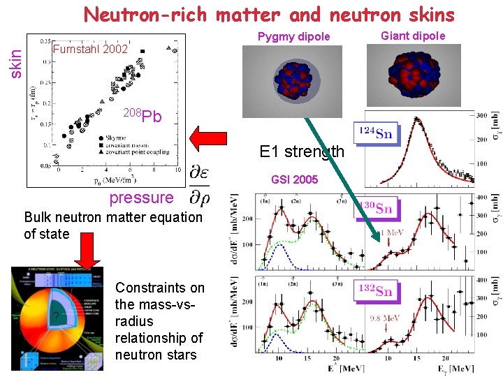 Neutron-rich matter and neutron skins skin Pygmy dipole Furnstahl 2002 208 Pb E 1