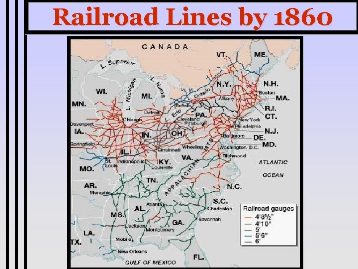 Railroad Lines by 1860 