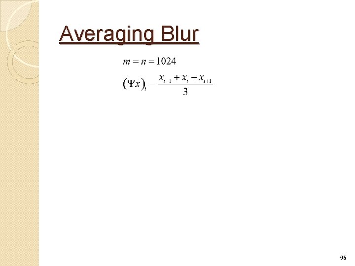 Averaging Blur 96 