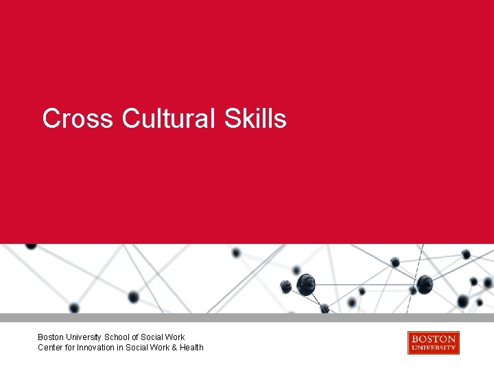 Cross Cultural Skills Boston University School of Social Work Center for Innovation in Social