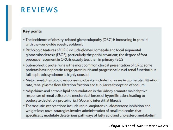 D’Agati VD et al. Nature Reviews 2016 