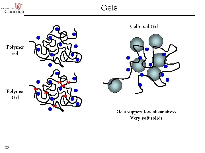 Gels Colloidal Gel Polymer sol Polymer Gels support low shear stress Very soft solids