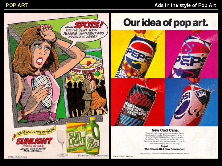 POP ART Ads in the style of Pop Art 