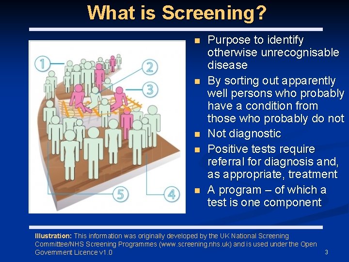 What is Screening? n n n Purpose to identify otherwise unrecognisable disease By sorting