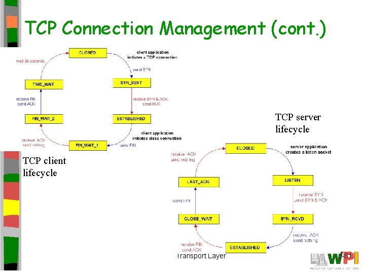 TCP Connection Management (cont. ) TCP server lifecycle TCP client lifecycle Transport Layer 3 TCP Connection Management (cont. ) TCP server lifecycle TCP client lifecycle Transport Layer 3