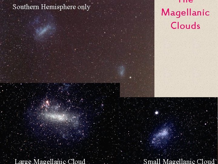 Southern Hemisphere only The Magellanic Clouds 