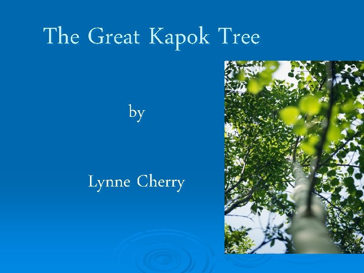 The Great Kapok Tree by Lynne Cherry 