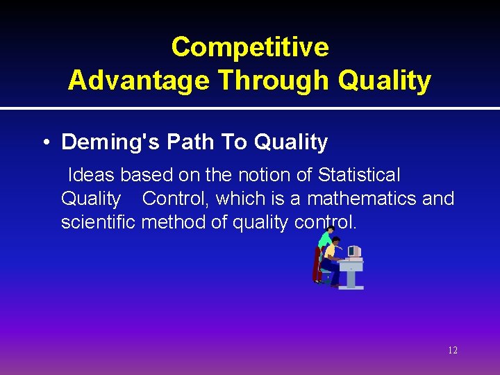 Competitive Advantage Through Quality • Deming's Path To Quality Ideas based on the notion Competitive Advantage Through Quality • Deming's Path To Quality Ideas based on the notion