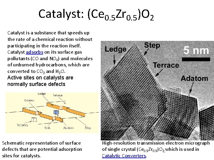 Catalyst: (Ce 0. 5 Zr 0. 5)O 2 Catalyst is a substance that speeds Catalyst: (Ce 0. 5 Zr 0. 5)O 2 Catalyst is a substance that speeds
