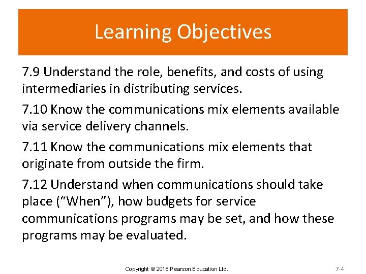 Learning Objectives 7. 9 Understand the role, benefits, and costs of using intermediaries in