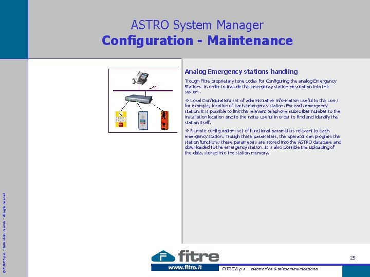 ASTRO System Manager Configuration - Maintenance Analog Emergency stations handling Trough Fitre proprietary tone