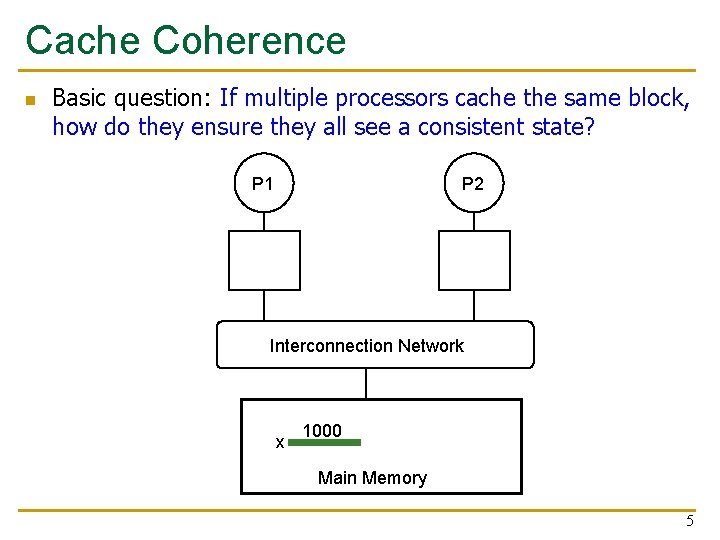 Cache Coherence n Basic question: If multiple processors cache the same block, how do Cache Coherence n Basic question: If multiple processors cache the same block, how do