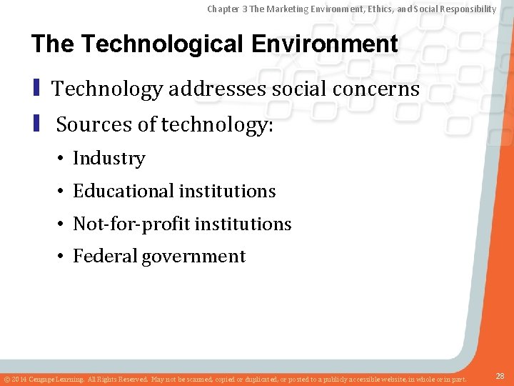 Chapter 3 The Marketing Environment, Ethics, and Social Responsibility The Technological Environment ▮ Technology