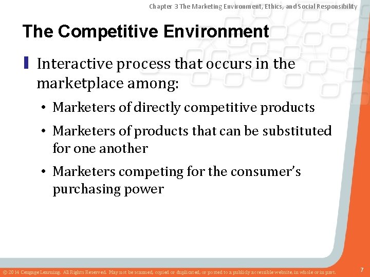 Chapter 3 The Marketing Environment, Ethics, and Social Responsibility The Competitive Environment ▮ Interactive