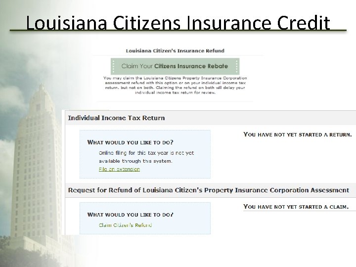 Louisiana Citizens Insurance Credit 