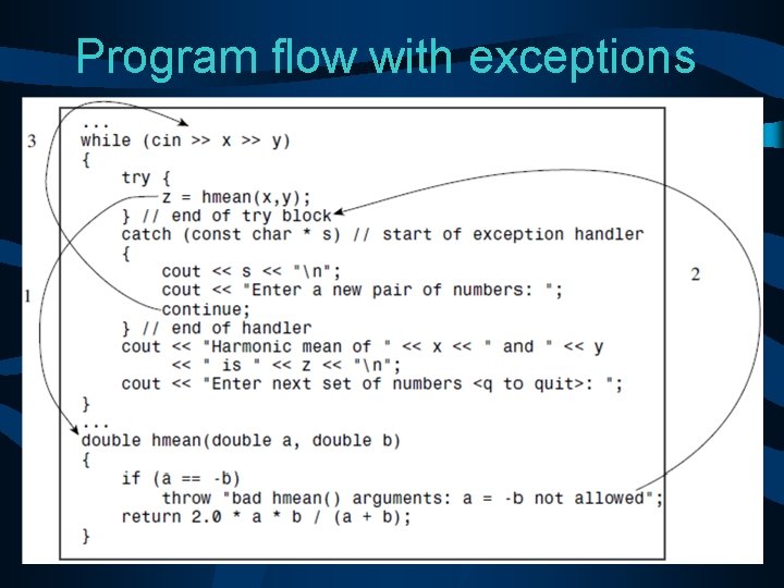 Program flow with exceptions 