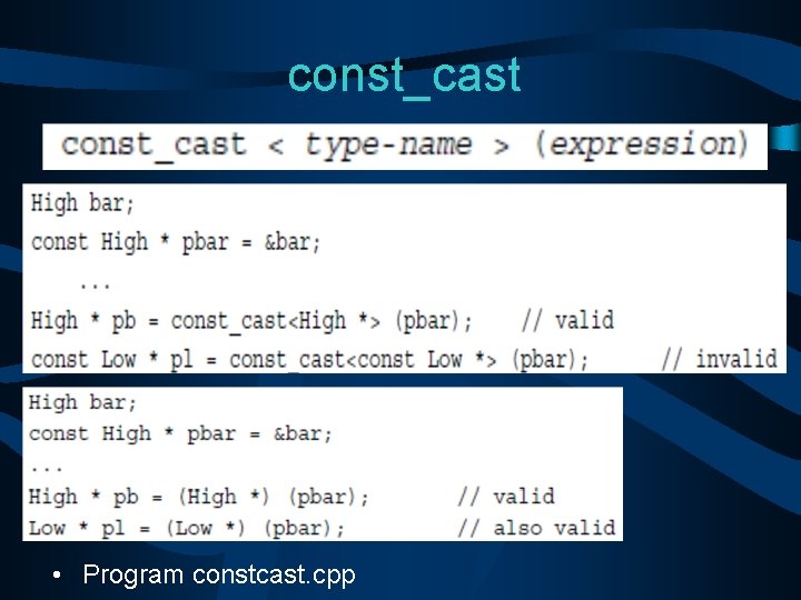 const_cast • Program constcast. cpp 