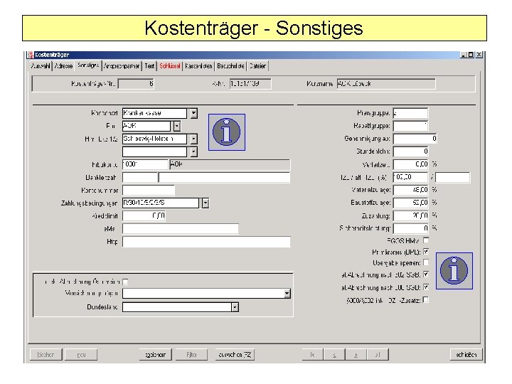 Kostenträger - Sonstiges 