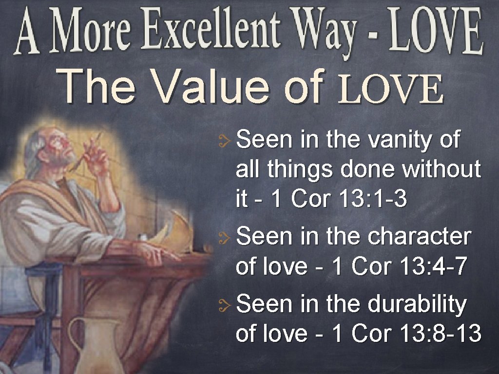 The Value of LOVE Seen in the vanity of all things done without it