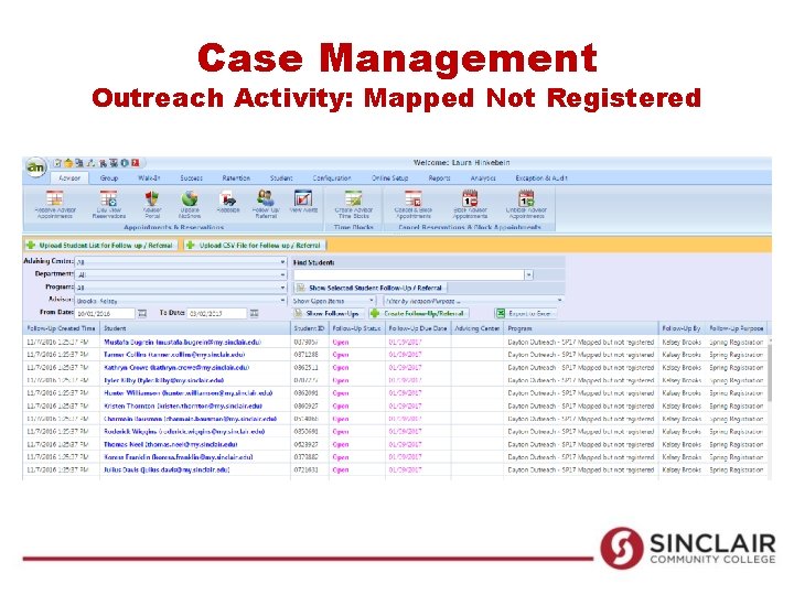 Case Management Outreach Activity: Mapped Not Registered Case Management Outreach Activity: Mapped Not Registered