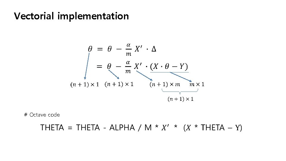 Vectorial implementation # Octave code 