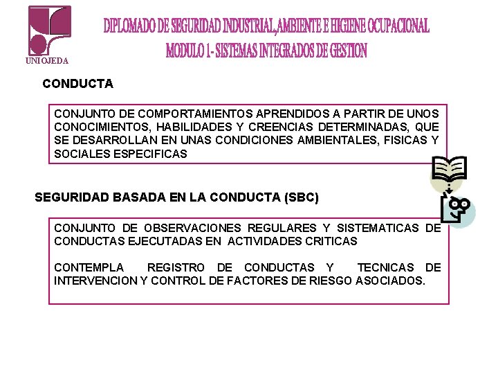 UNIOJEDA CONDUCTA CONJUNTO DE COMPORTAMIENTOS APRENDIDOS A PARTIR DE UNOS CONOCIMIENTOS, HABILIDADES Y CREENCIAS UNIOJEDA CONDUCTA CONJUNTO DE COMPORTAMIENTOS APRENDIDOS A PARTIR DE UNOS CONOCIMIENTOS, HABILIDADES Y CREENCIAS