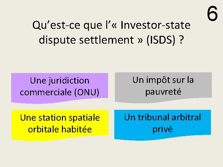 Qu’est-ce que l’ « Investor-state dispute settlement » (ISDS) ? Une juridiction commerciale (ONU)