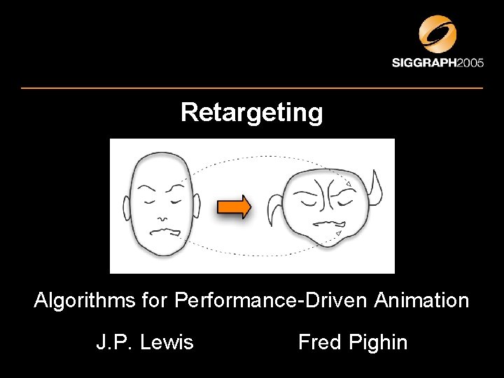 Retargeting Algorithms for Performance-Driven Animation J. P. Lewis Fred Pighin 