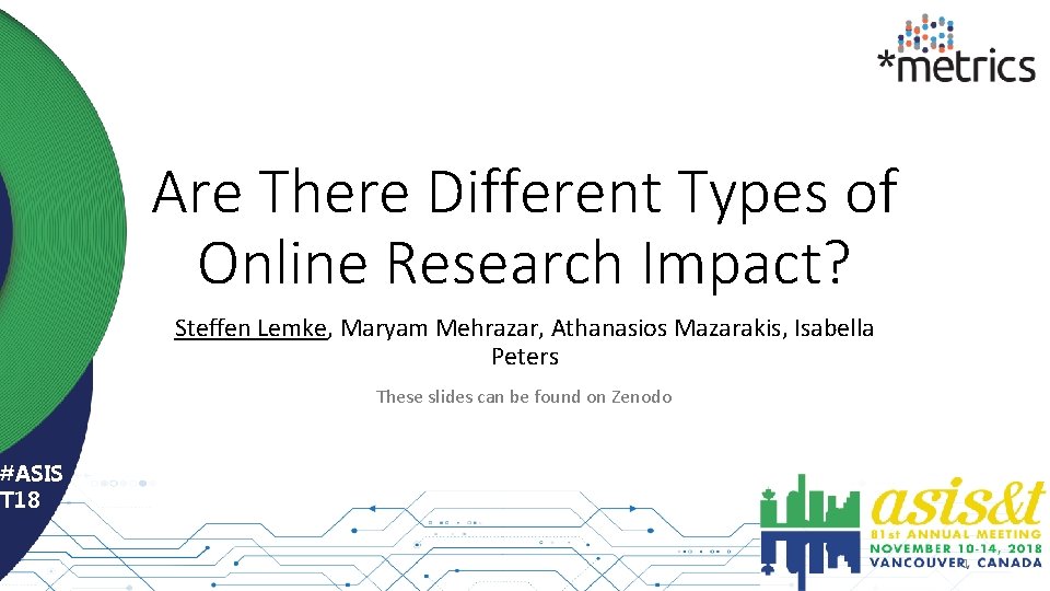Are There Different Types of Online Research Impact? Steffen Lemke, Maryam Mehrazar, Athanasios Mazarakis,
