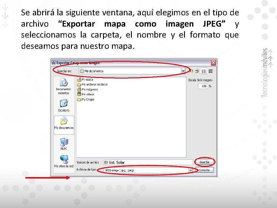Se abrirá la siguiente ventana, aquí elegimos en el tipo de archivo “Exportar mapa Se abrirá la siguiente ventana, aquí elegimos en el tipo de archivo “Exportar mapa