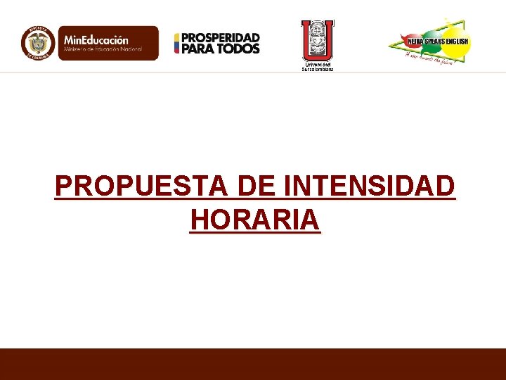 PROPUESTA DE INTENSIDAD HORARIA 