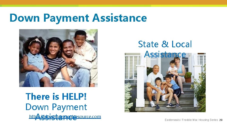 Down Payment Assistance State & Local Assistance There is HELP! Down Payment https: //downpaymentresource.