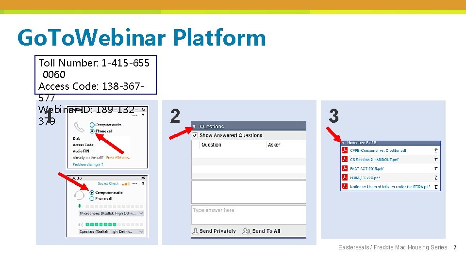 Go. To. Webinar Platform Toll Number: 1 -415 -655 -0060 Access Code: 138 -367577