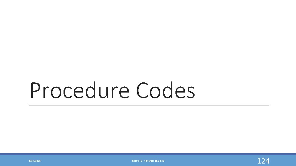 Procedure Codes 6/24/2020 MHP FFS - VERSION 06. 24. 20 124 