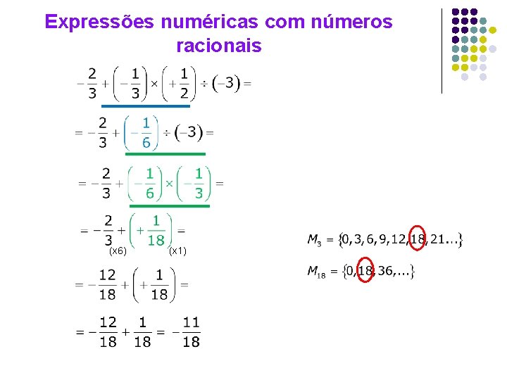 Expressões numéricas com números racionais (x 6) (x 1) 